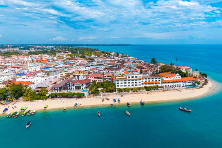 Vue aérienne de l'île de Zanzibar, en Tanzanie