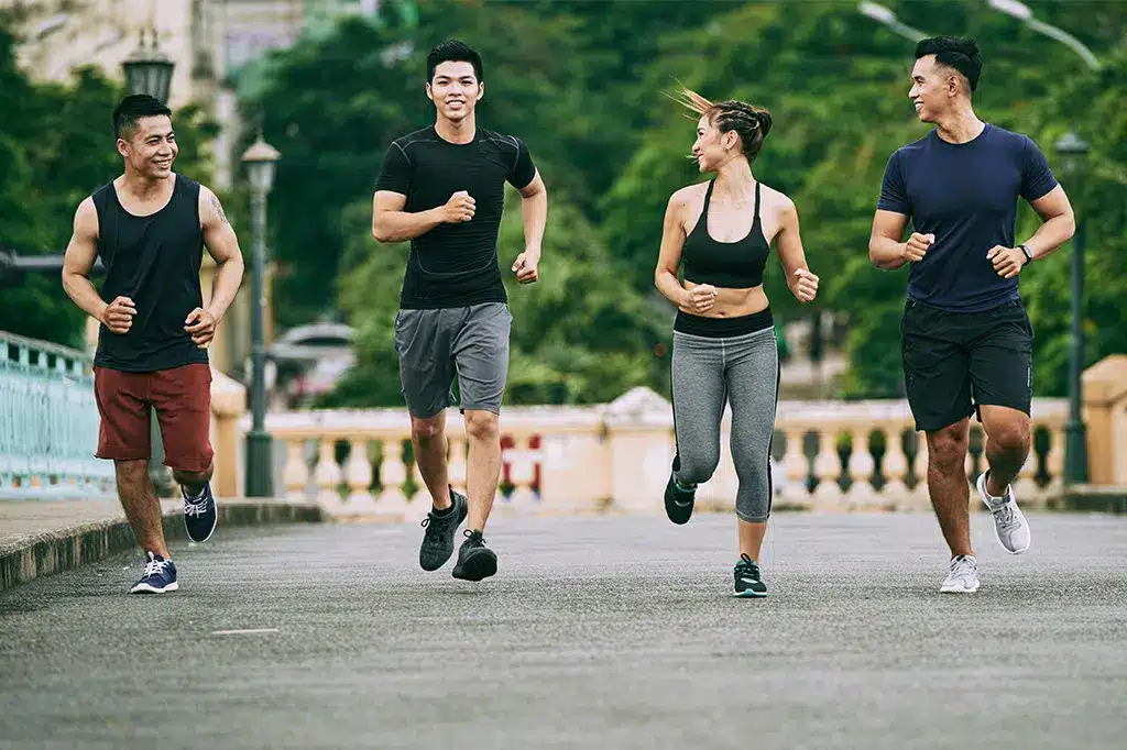 Friends jogging as fitness preparation for a Mount Kilimanjaro trip.jpg