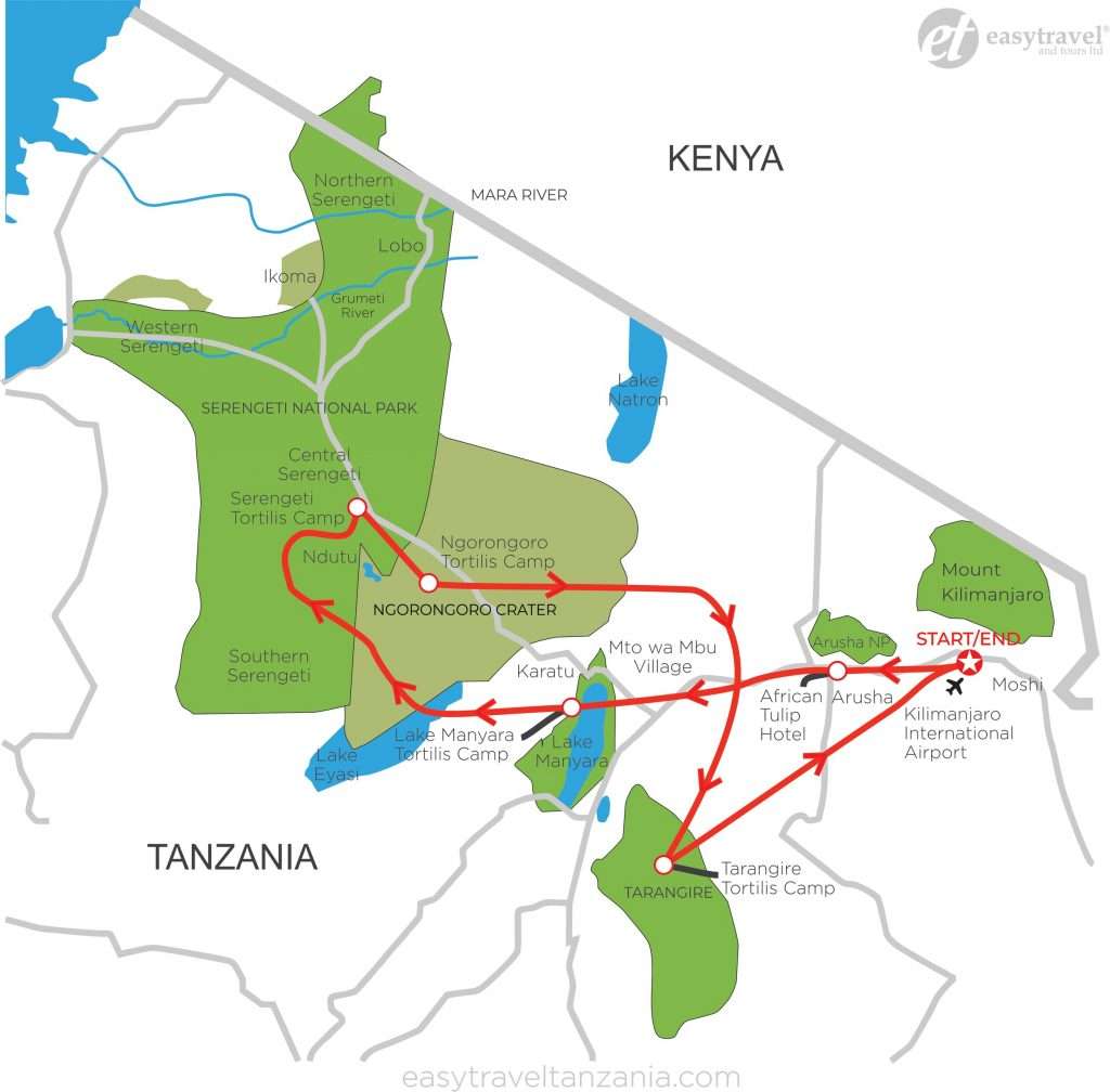 Tansania - 7 Tage Tansania Classic Manyara Serengeti Ngorongoro Tarangire 13 Komfort 1 - Tansania Classic