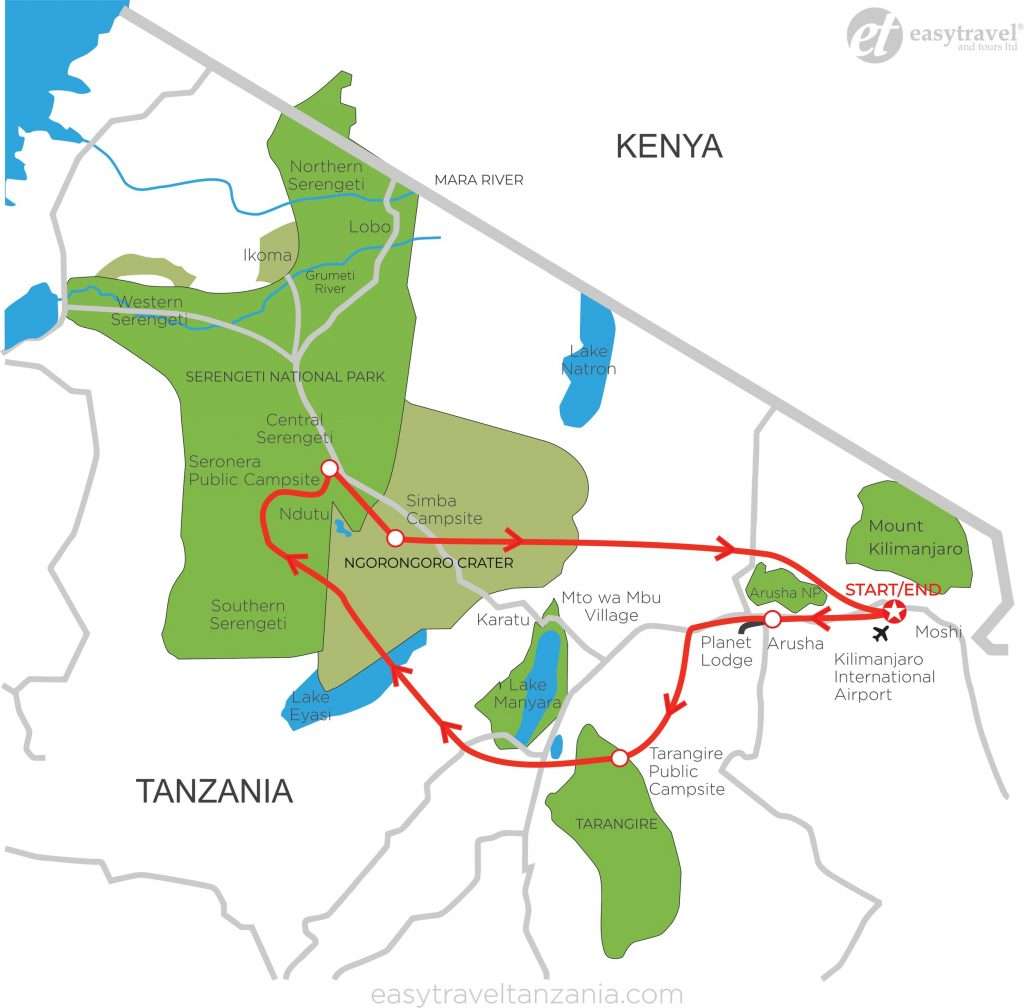 Tanzania - 7 dagen ontdek tarangire serengeti ngorongoro 14 basic - tanzania kampeerreis
