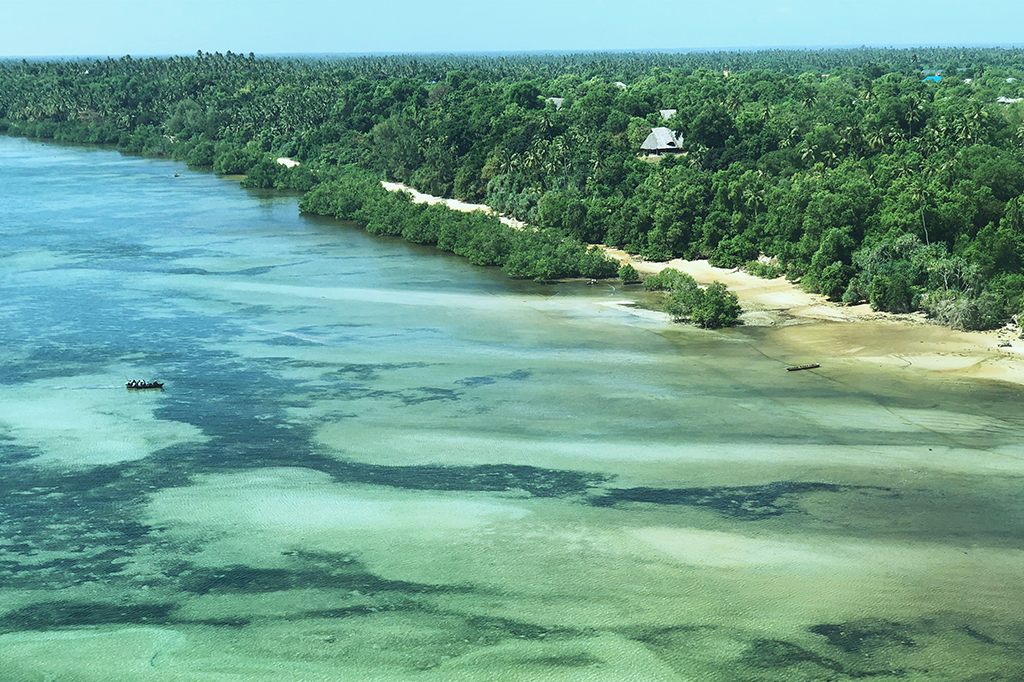 Aerial view of Mafia island, Zanzibar, Tanzania
