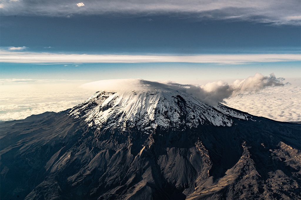 Aerial view of Mount Kilimanjaro, Tanzania