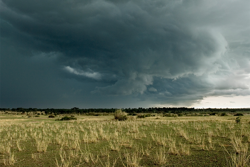 Rain clouds above the Serengeti plains, Tanzania