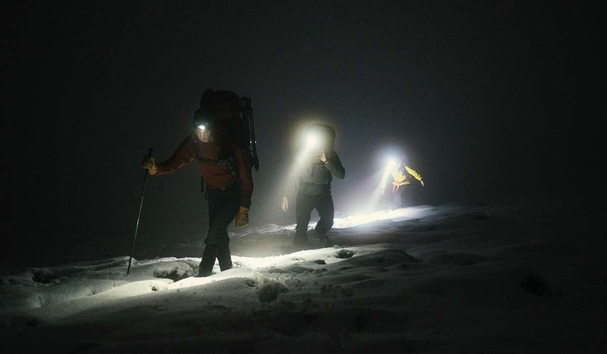 hikers in dark