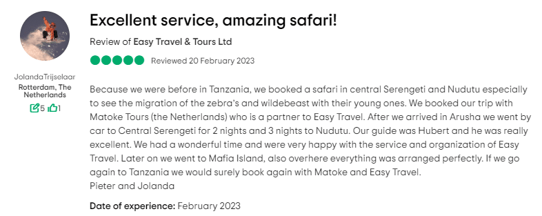Tanzanie - avis sur le serngeti - parc national du serengeti