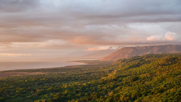 Luchtfoto van het Lake Manyara National Park