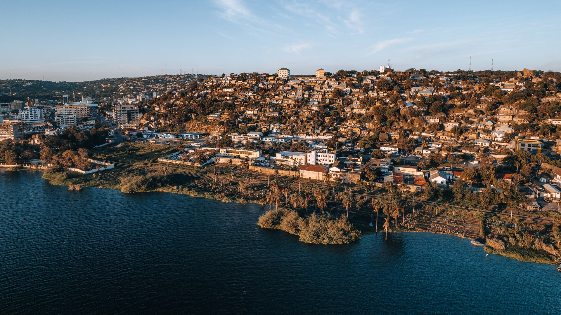 Aerial Photo of Mwanza, next to Lake Victoria, City of Rocks, Tanzania.