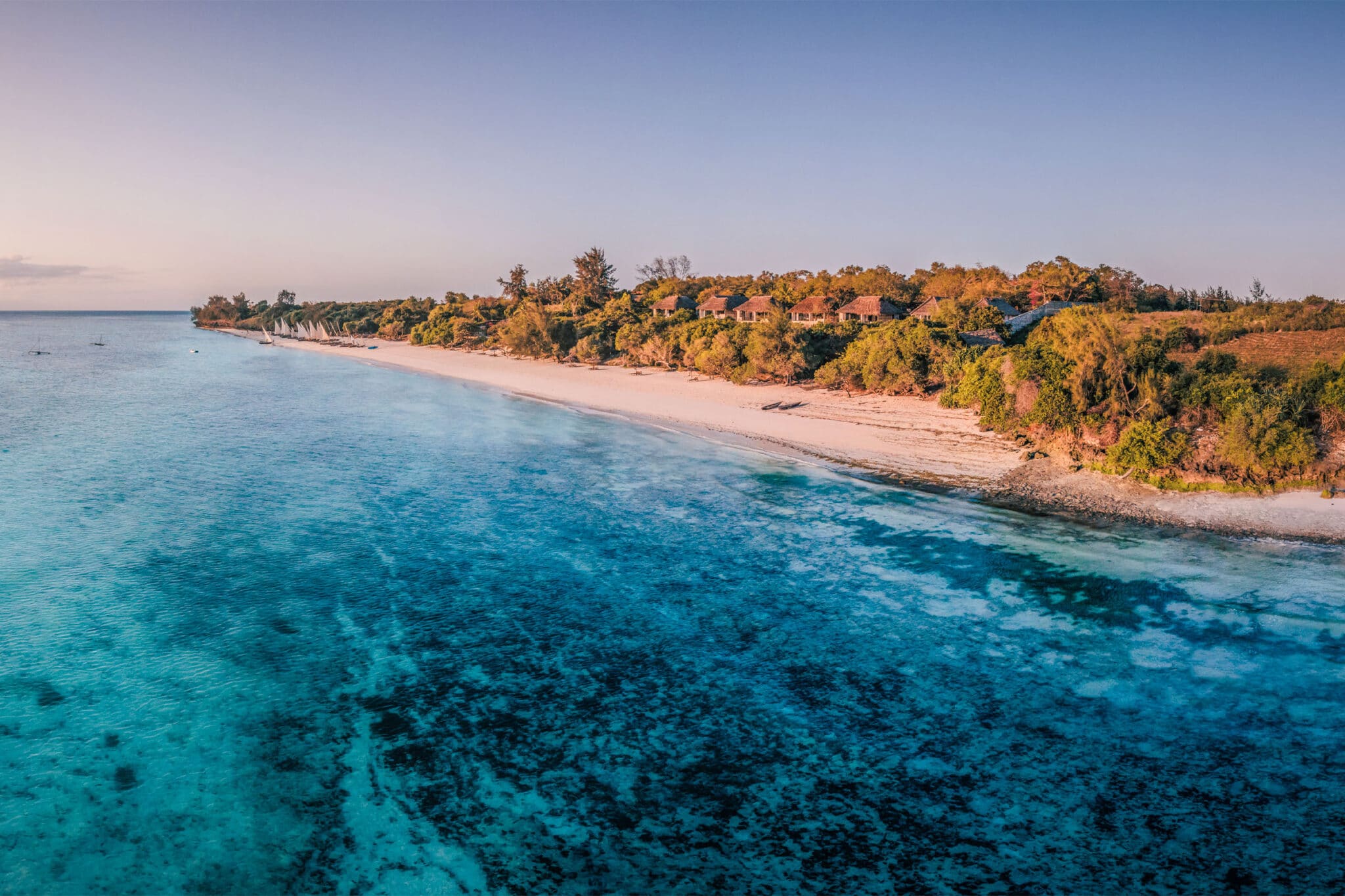 Aerial view of The Mantara Resort on Pemba Island, Tanzania