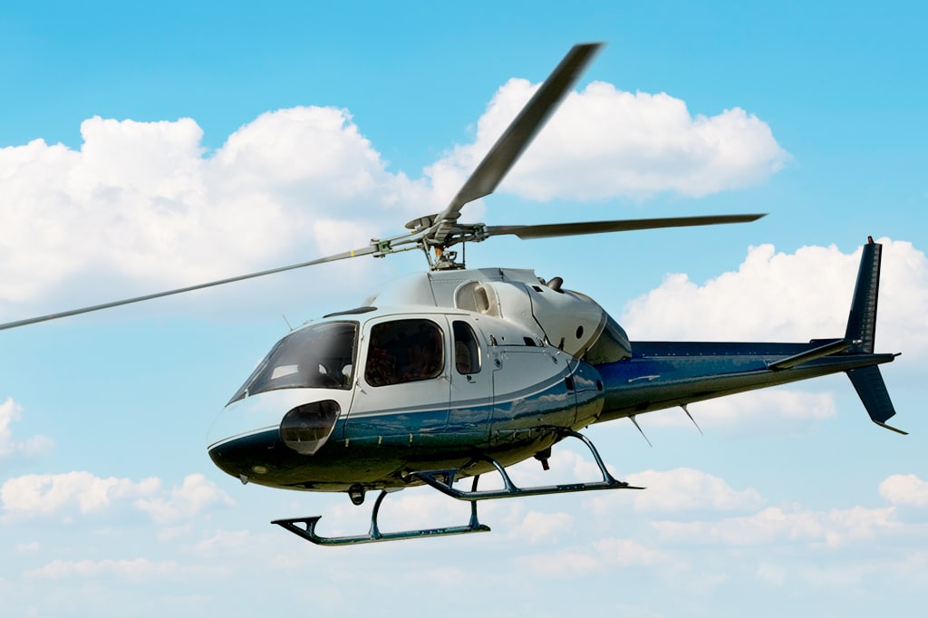 Helicopter transfer from Zanzibar to Mnemba Island, Tanzania