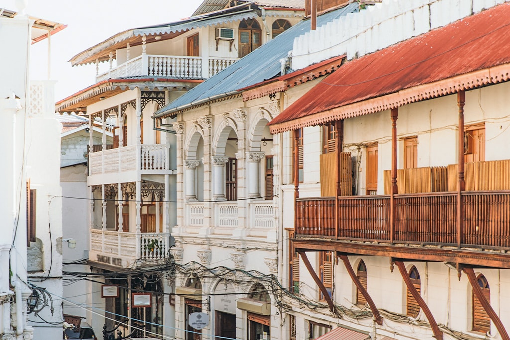 Stile architettonico indiano di Stone Town, Zanzibar, Tanzania