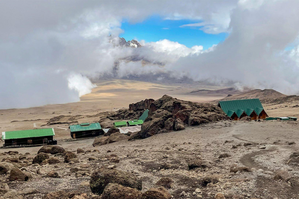 The Kibo Hut located on the Marangu route in Tanzania