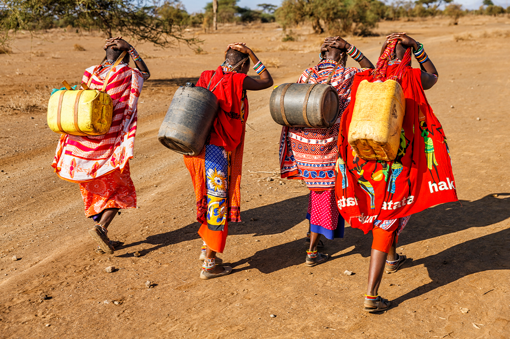 马赛妇女水湖曼雅拉坦桑尼亚 1 马赛老妇人在曼雅拉湖国家公园运水