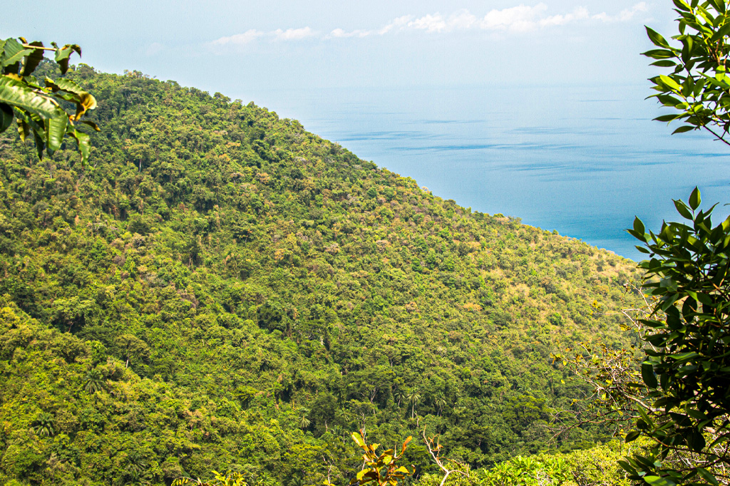 View of Lake Tanganyika from the top of a hill in Gombe Stream National Park, Tanzania