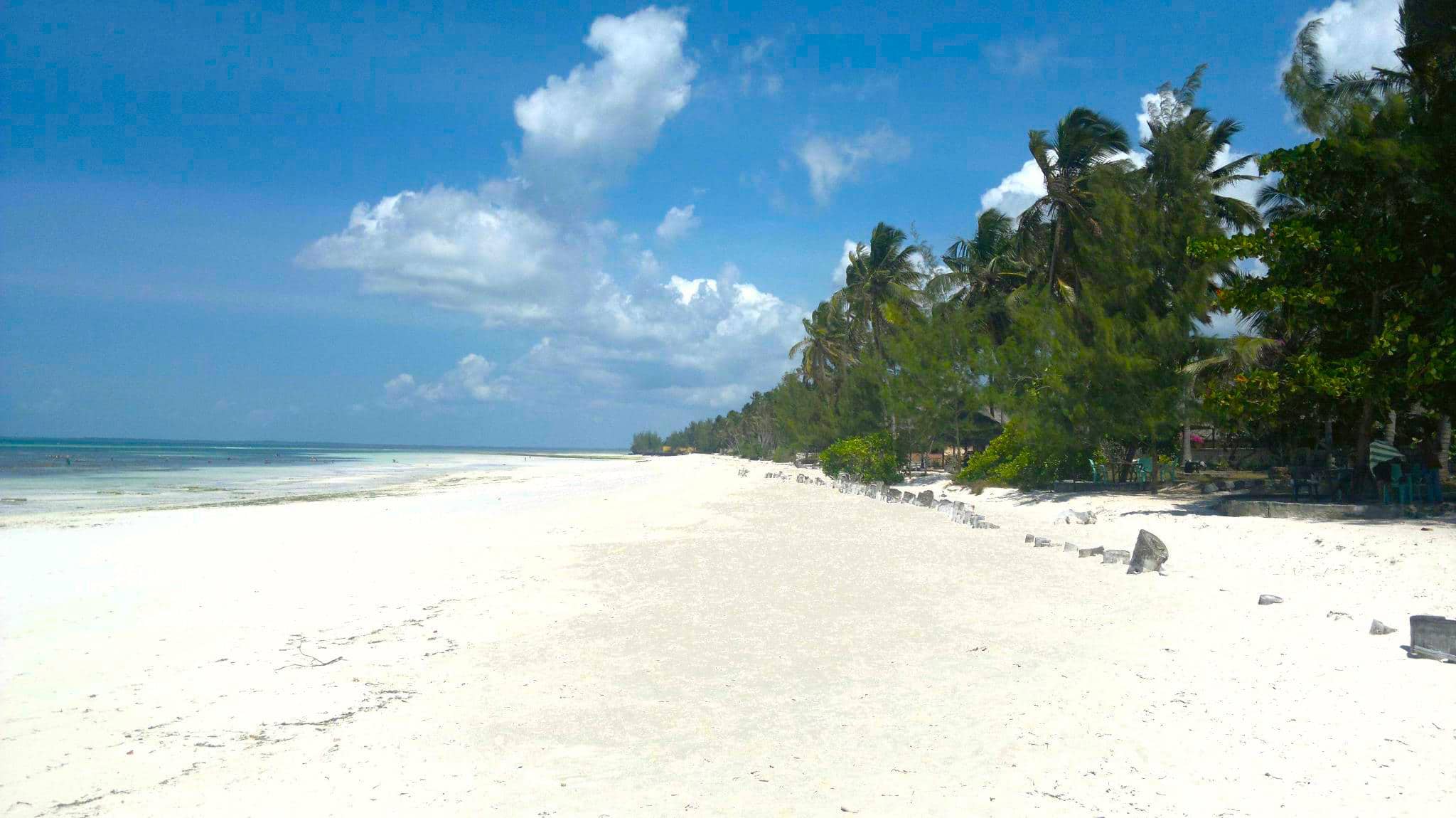 vita sanden på Uroa Beach Zanzibar