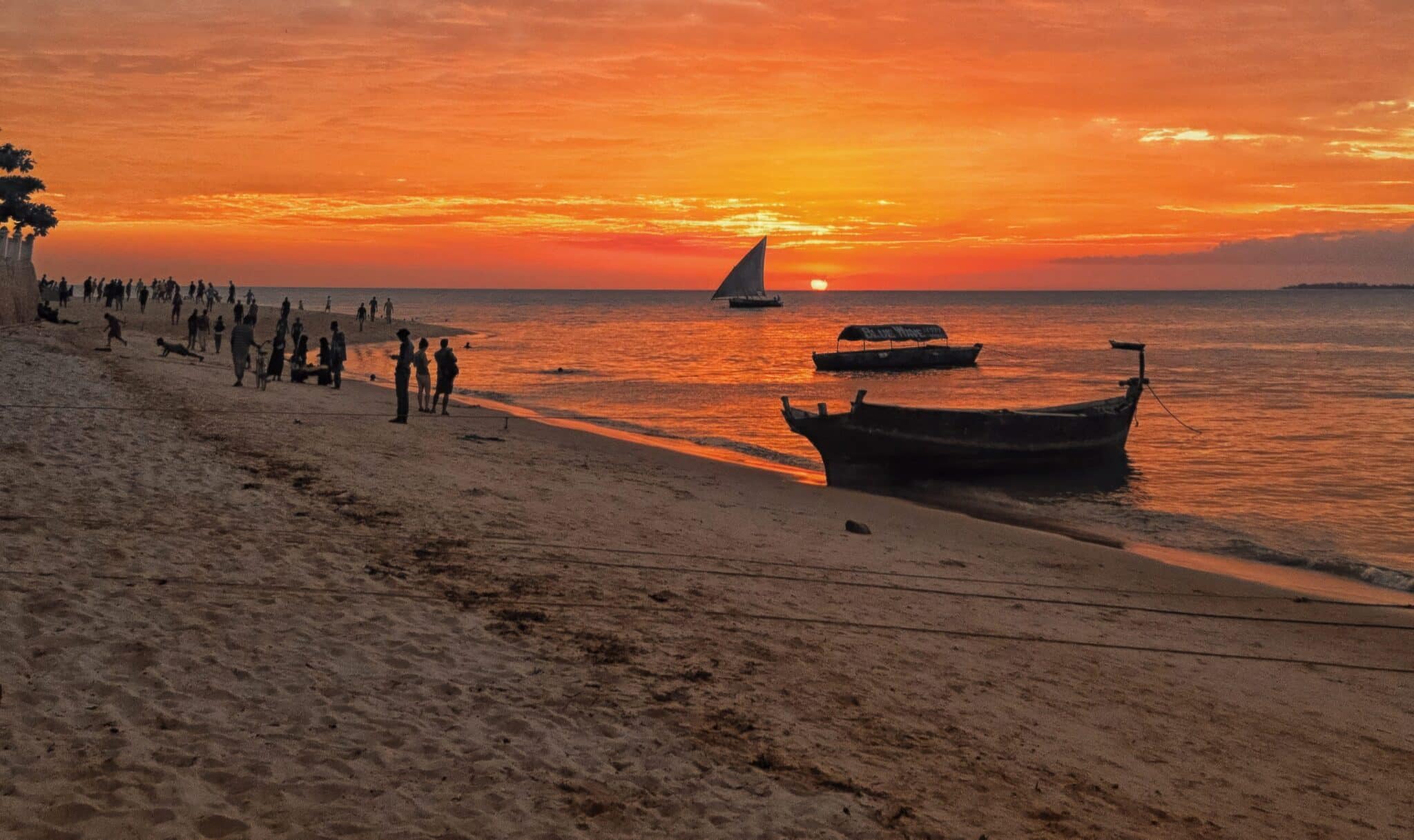 Beautiful sunset in Dongwe Beach Zanzibar
