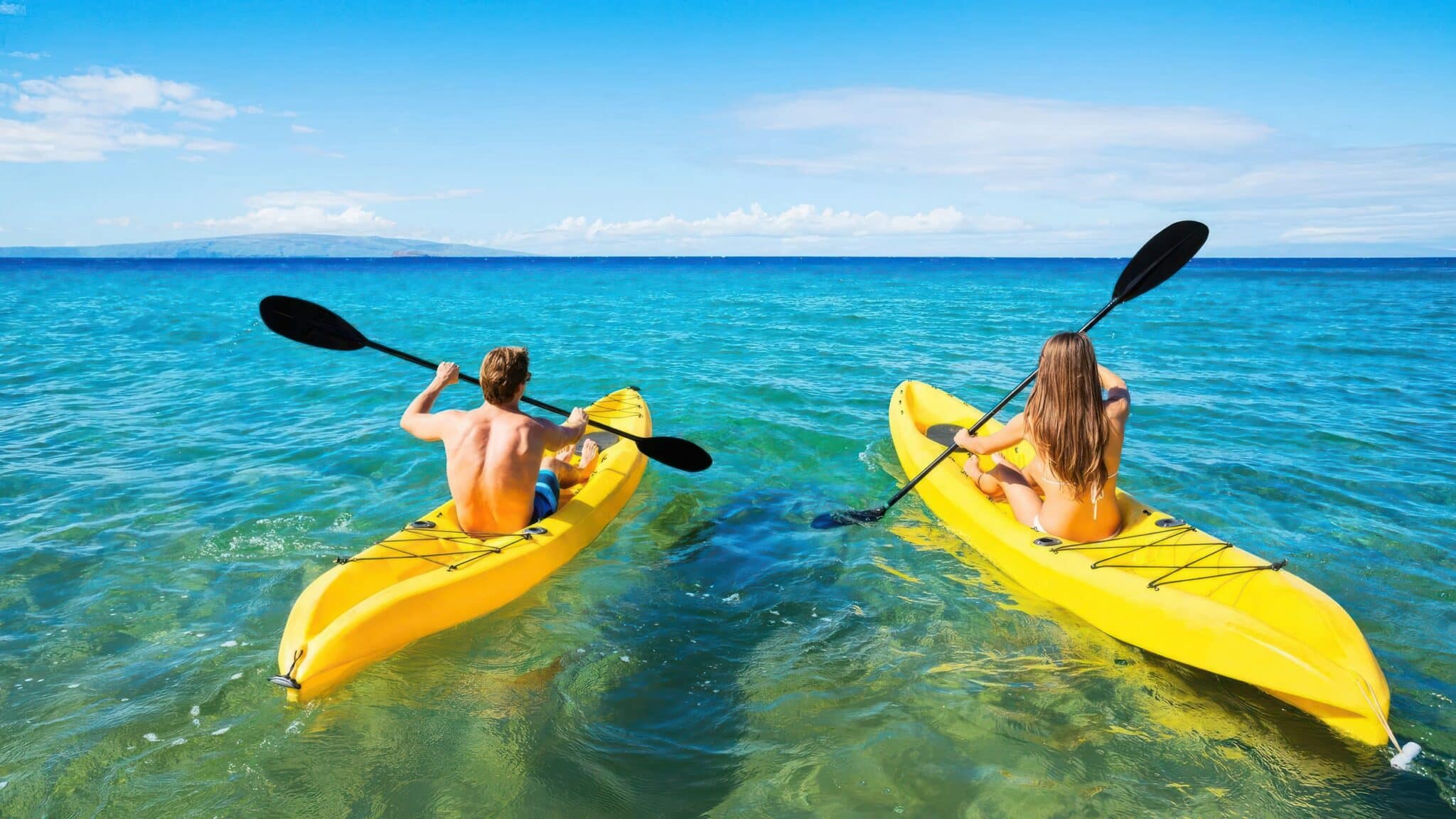 Couple enjoying kayaking in Fanjove Island