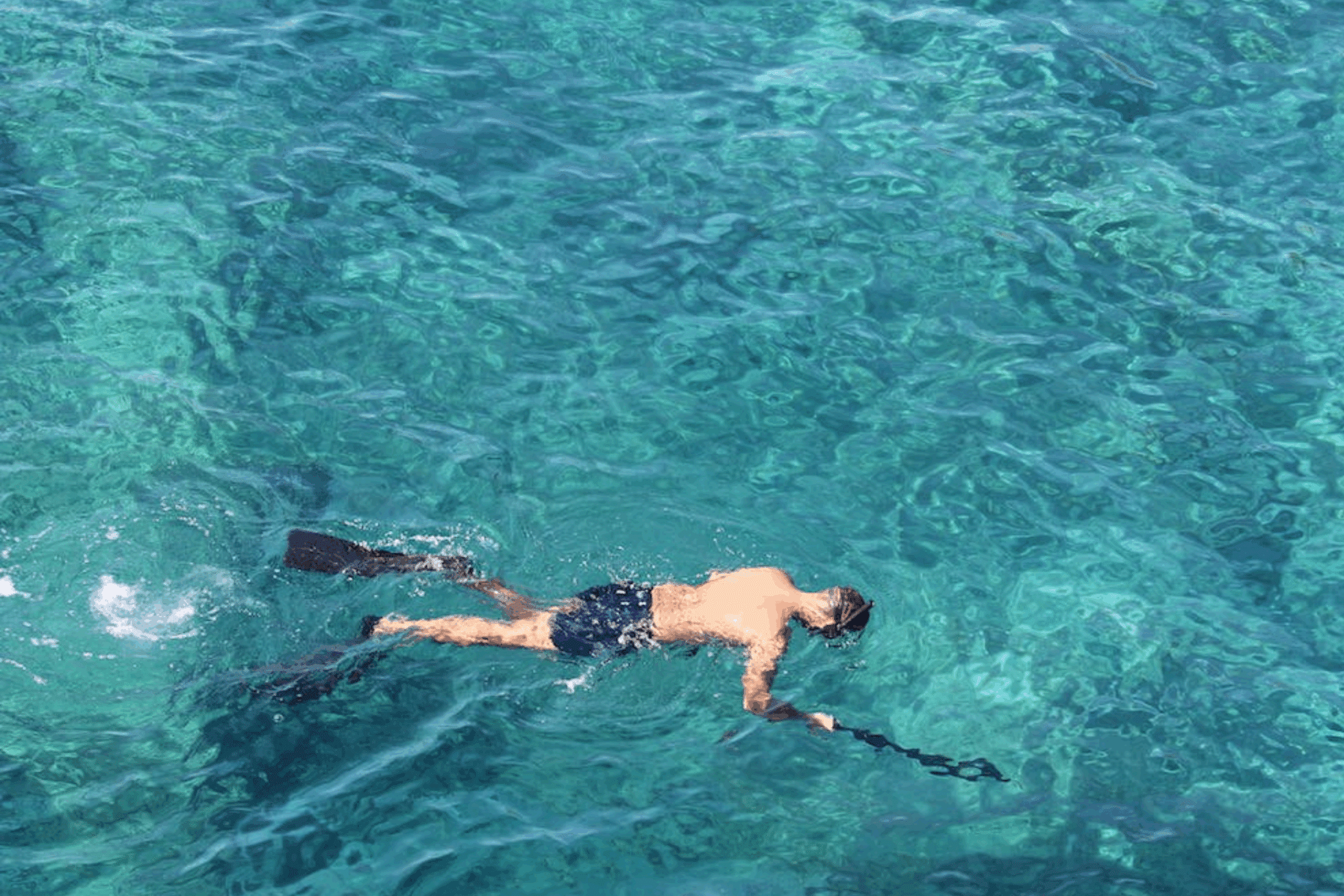 man snorkeling at Kendwa Beach Zanzibar