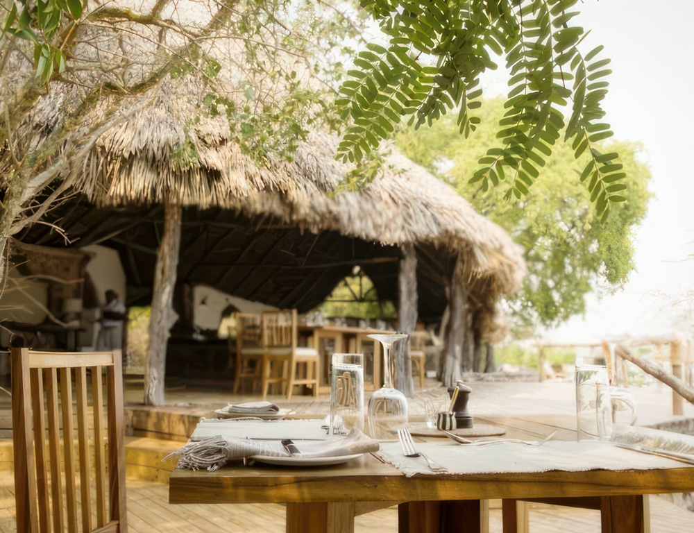 Dineren in zandrivieren Selous nomad Tanzania - accommodatie in Nyerere National Park – gemakkelijk reizen Tanzania