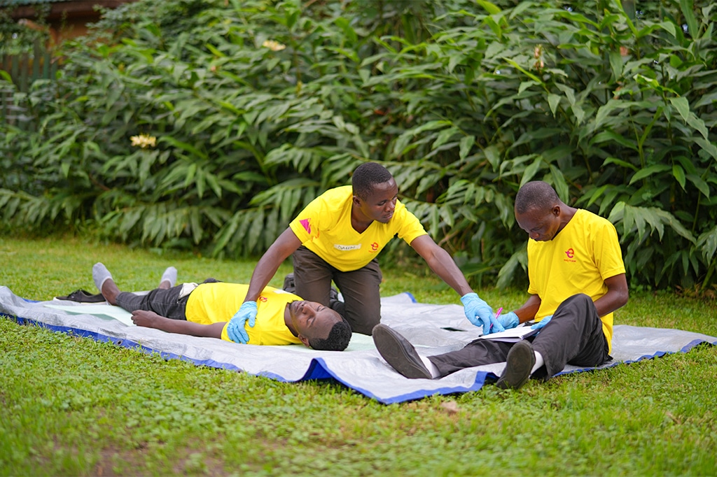 Easy Travel Kilimanjaro crew on WFR practical training at Arusha, Tanzania