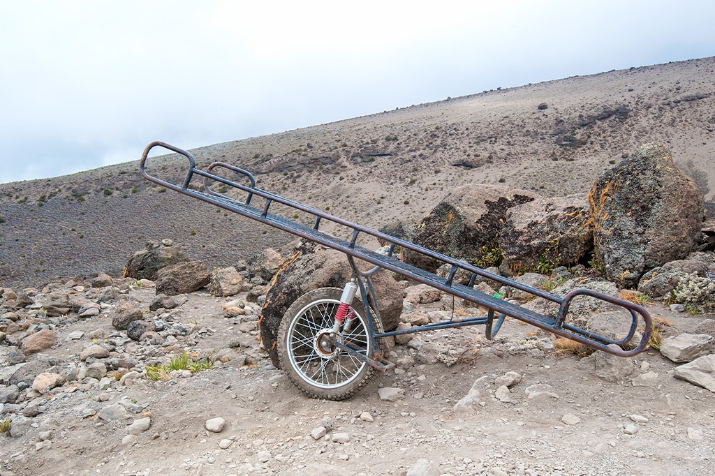 Stretcher type stroller at Mount Kilimanjaro Tanzania