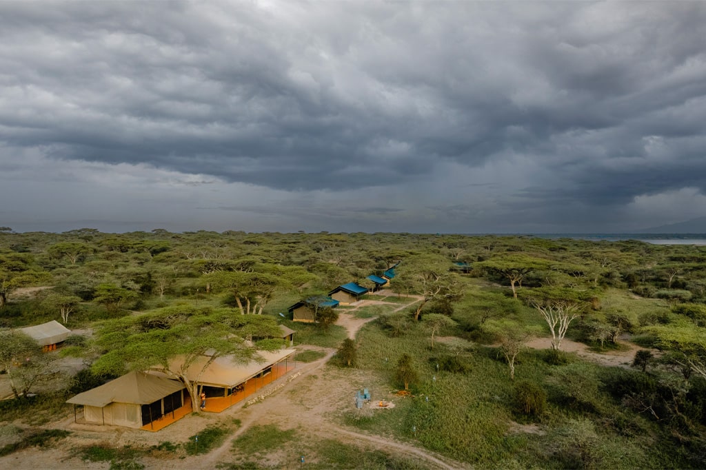 Aerial view of Angata Migration Camp, Tanzania