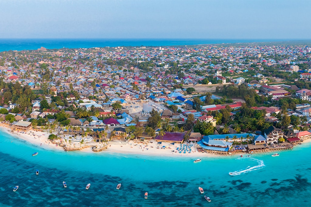 Aerial view of Zanzibar Island, Tanzania