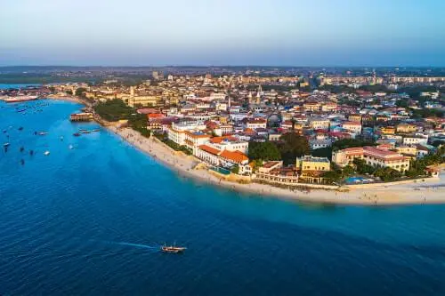 Coastal city with beautiful sandy beaches